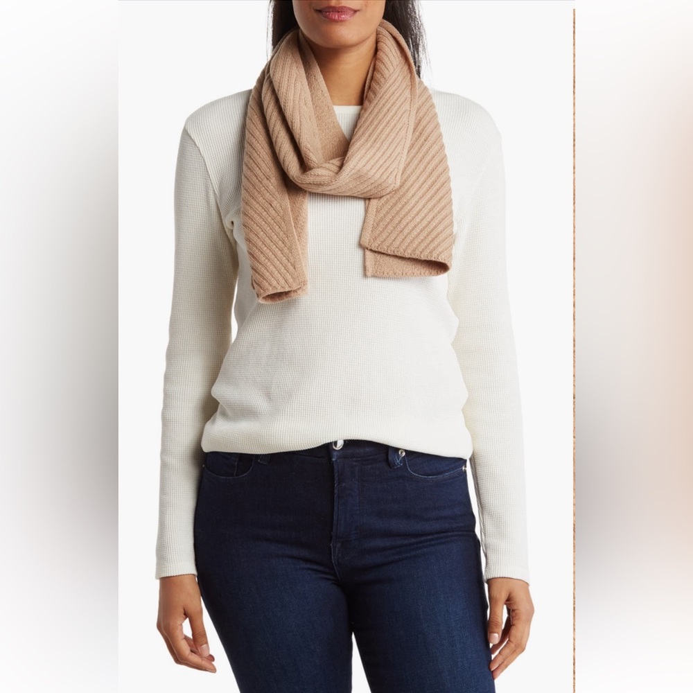 AllSaints Rib Pattern Scarf | Cortina Beige, O/S